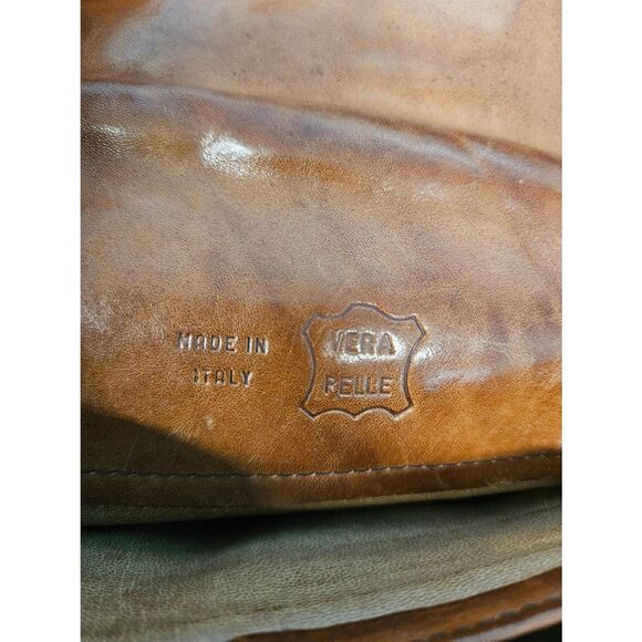 Vintage 60's Leather Cognac Brown Crossbody Bag Messenger Shoulder Purse - Picture 15 of 16